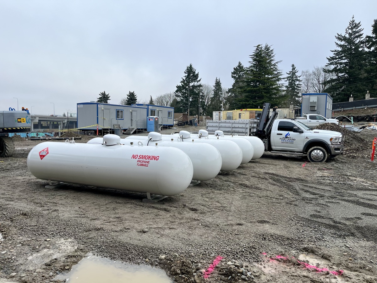 Construction site temporary propane heating