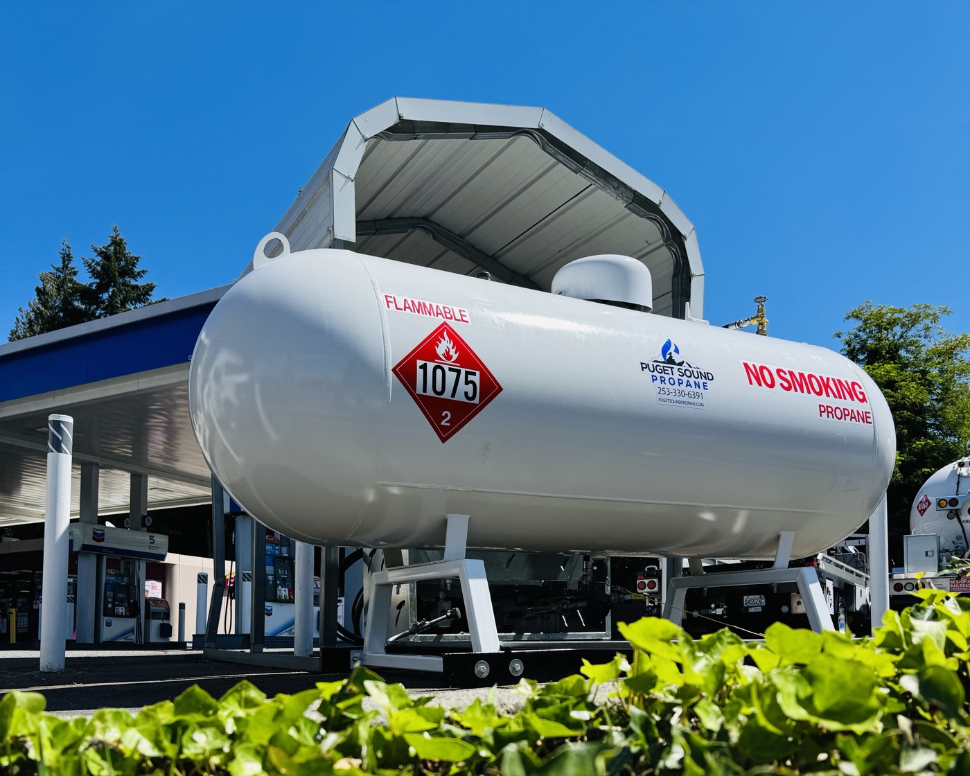 Propane resale station refill tanks