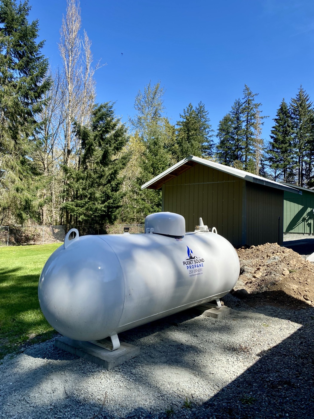 Residential standby generator propane tank